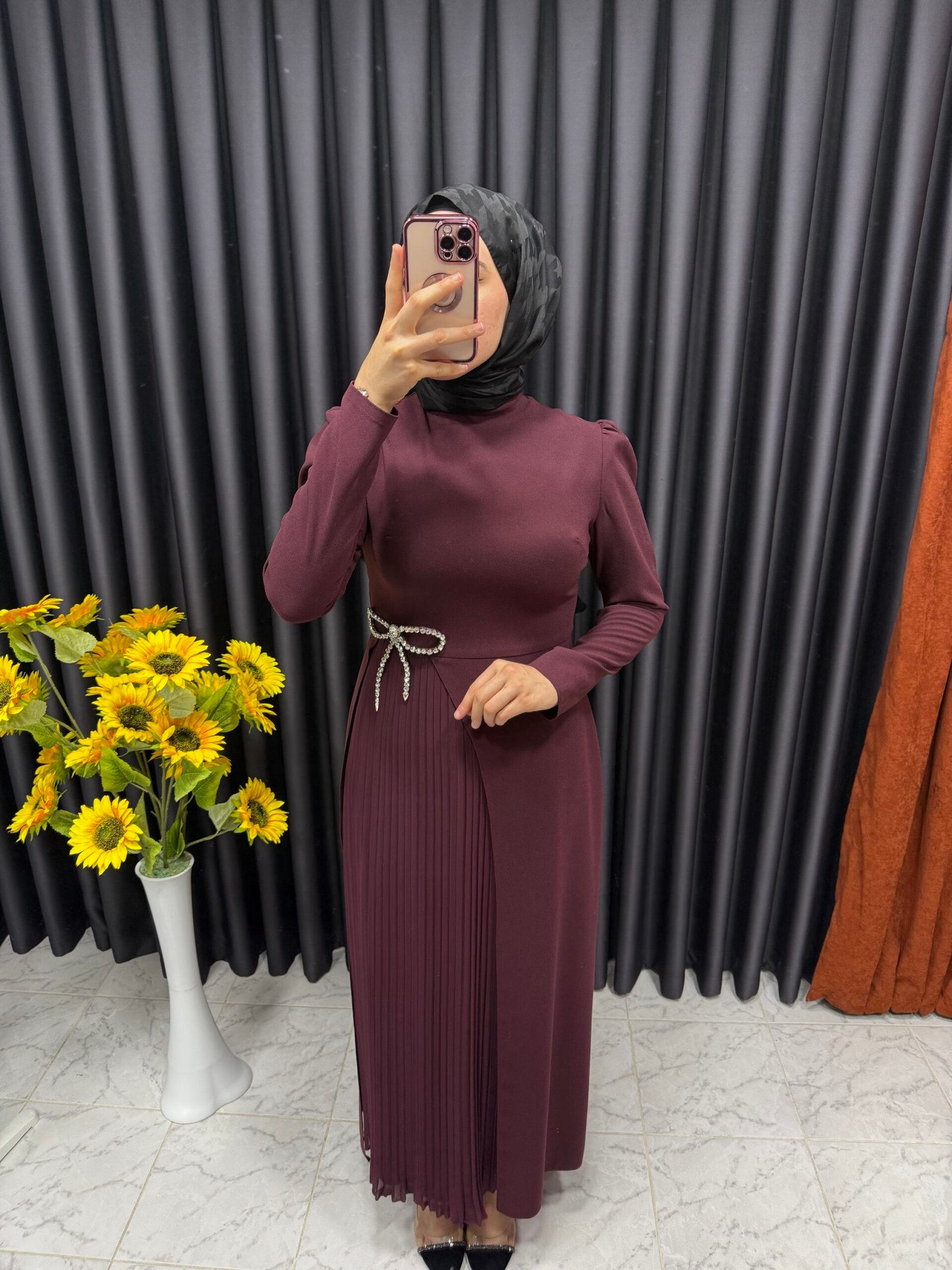 img_1855 Önü pile detaylı kurdeleli elbise (kopya)