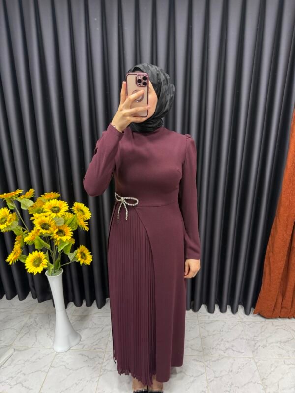 Önü pile detaylı kurdeleli elbise (kopya)