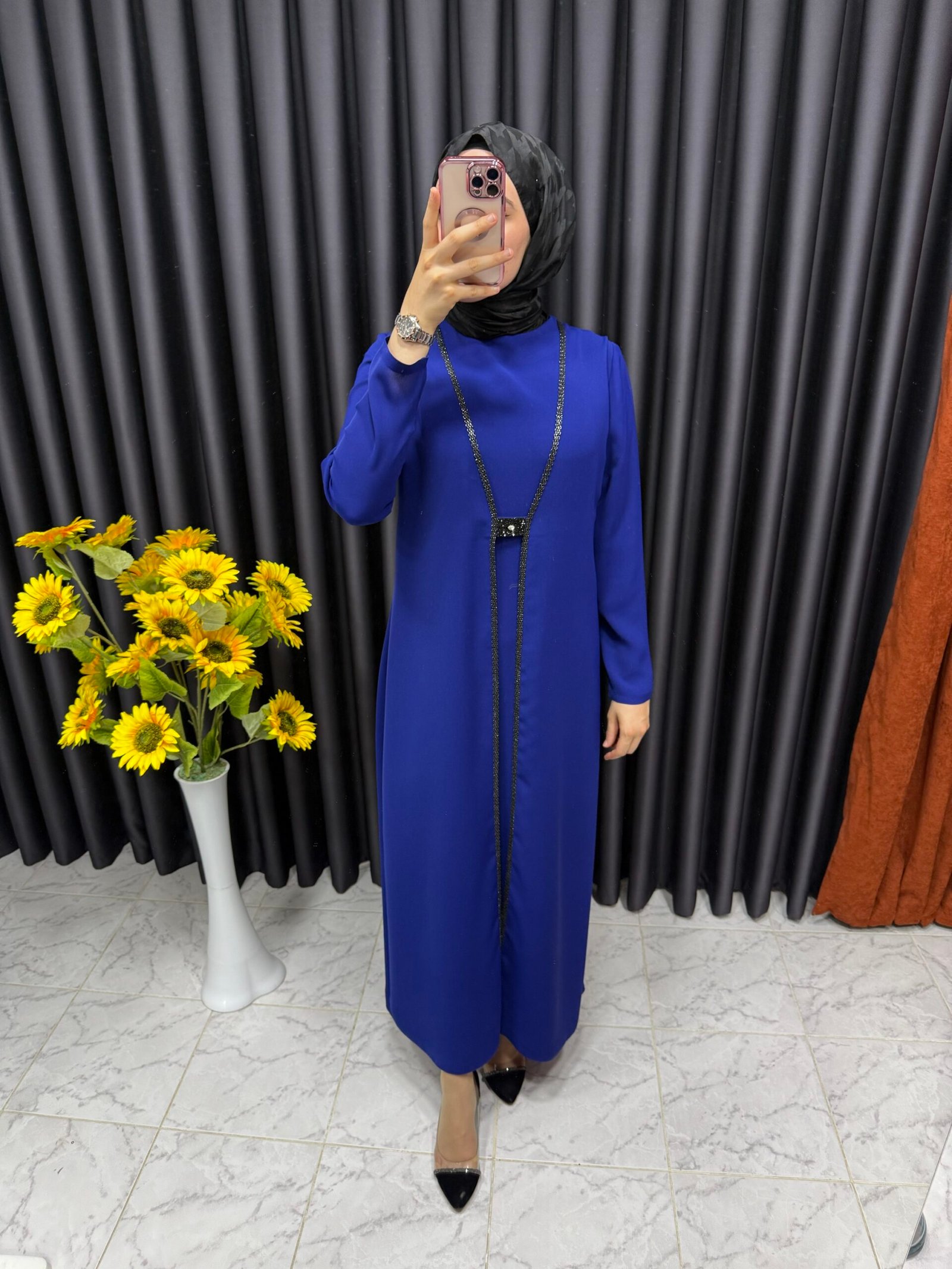 img_1893 Önü yelek görünümünde kapaklı elbise