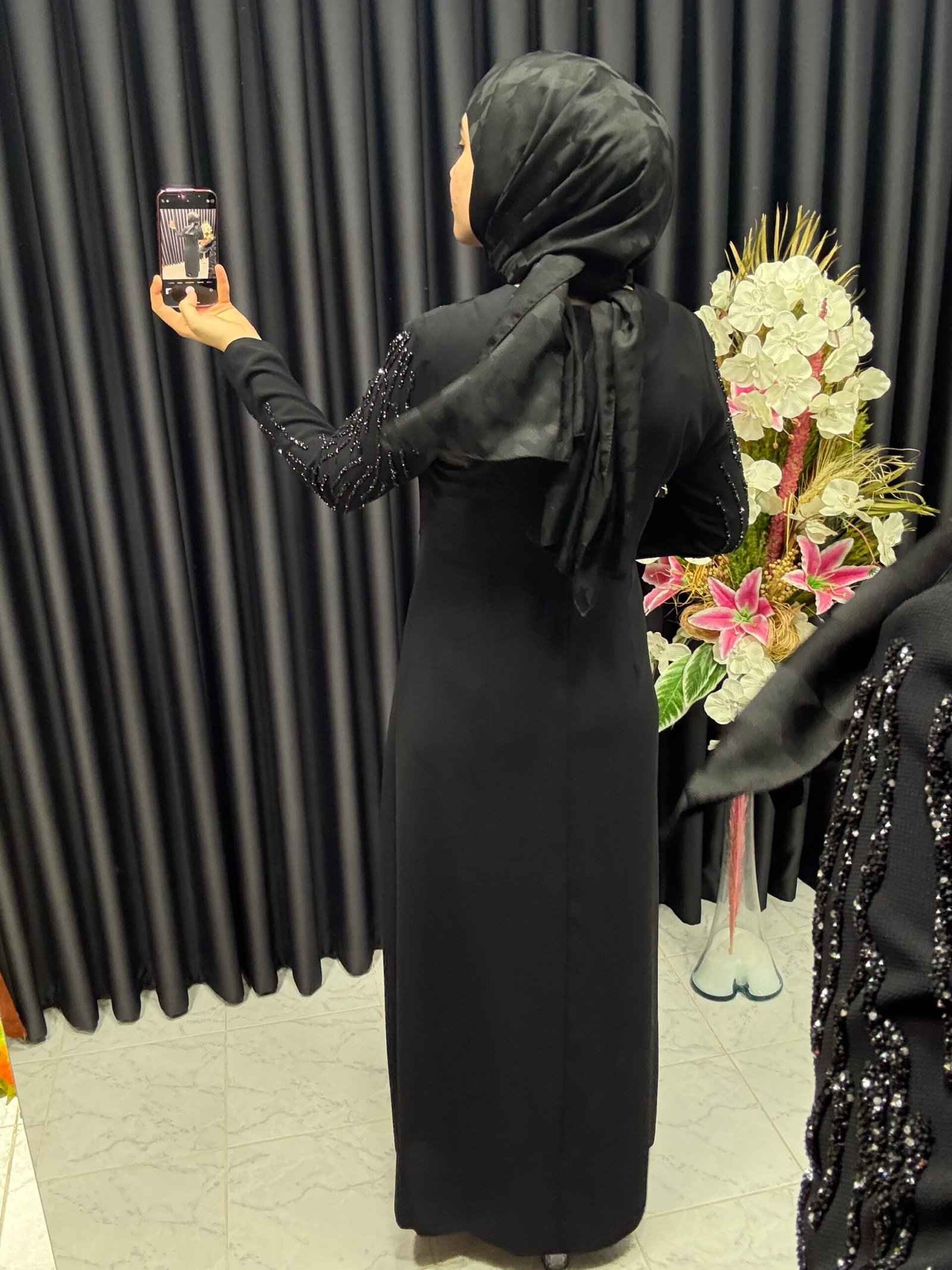 img_2819-2 dallı silikon taş İşlemeli krep elbise