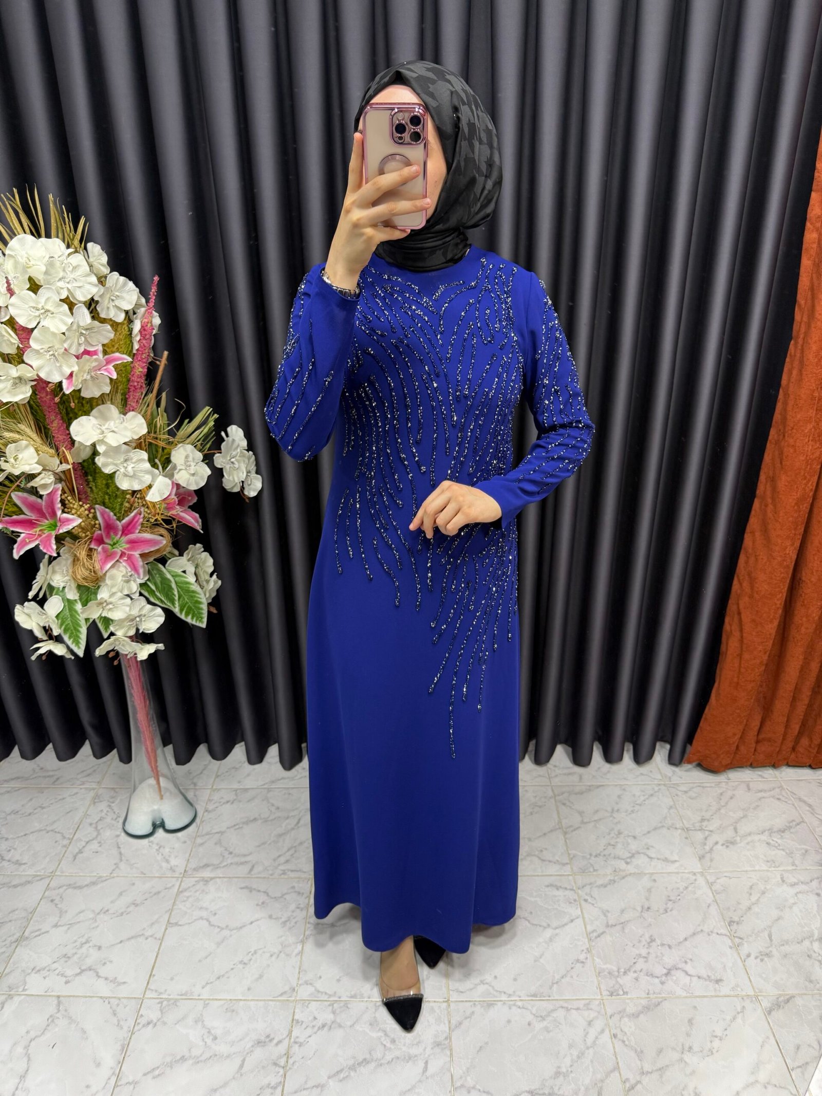 img_2820-2 dallı silikon taş İşlemeli krep elbise