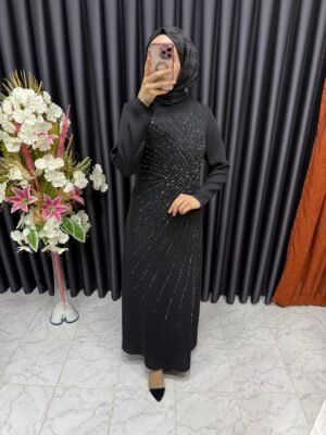 işın uzantılı taşlı elbise