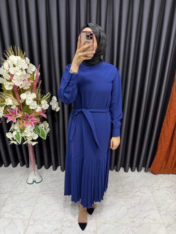 altı pileli etekli elbise