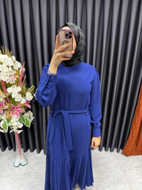 altı pileli etekli elbise