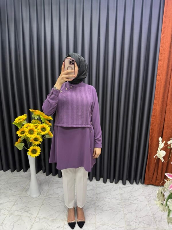 Önü büzdürmeli toka detaylı tunik (kopya)