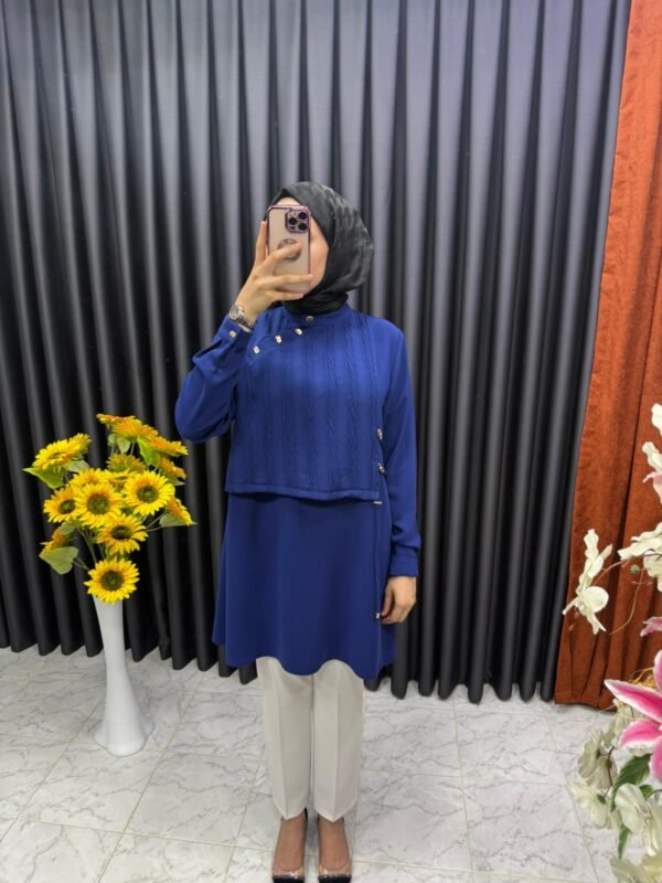 Önü büzdürmeli toka detaylı tunik (kopya)