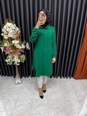 gizli düğmeli tesettür tunik