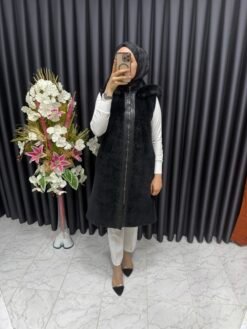 Angora Yelek Siyah