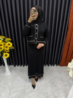 Merserize Etekli Takım Siyah