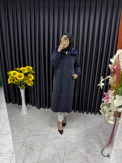 Yelek Detaylı Şişme Kaban Lacivert