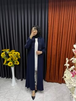 Kolu Şerit Işıltılı Ferace Lacivert