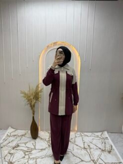 Renk Geçişli İkili  Takım Bordo